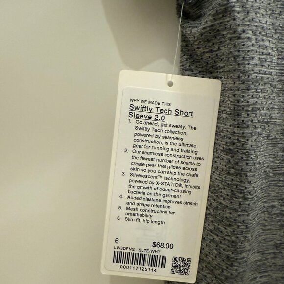 NWT Lululemon Swiftly Tech Short-Sleeve Shirt 2.0 Hip Length - Picture 3 of 3